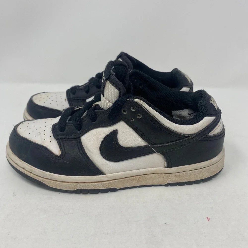 Nike Dunk Low Panda Black White Sneakers CW1588-100 Kids Size 1Y